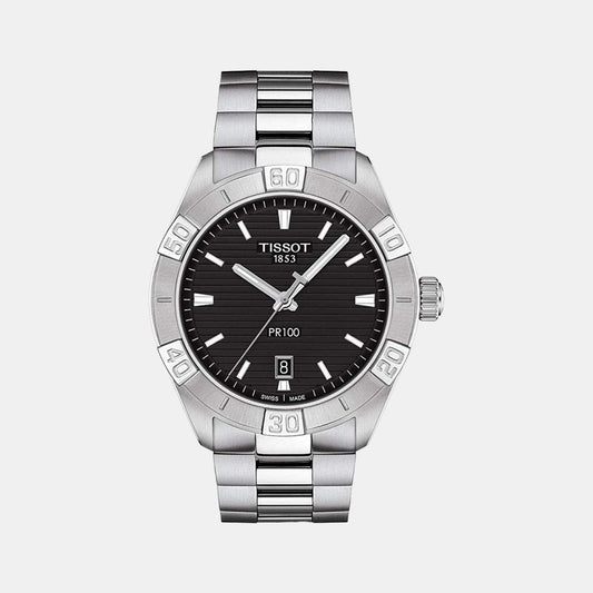 Tissot T1016101105100 Black Dial 42 mm Men’s Swiss Quartz PR 100 Sport Gent Watch – Stainless Steel Case & Bracelet, Sapphire Crystal