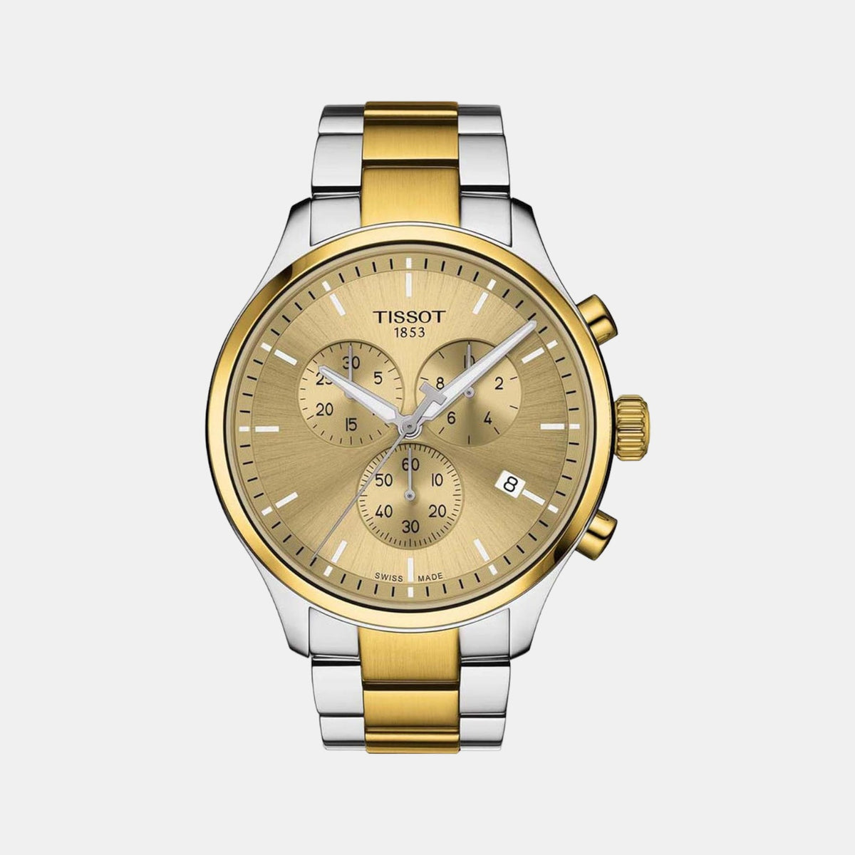 Tissot T1166172202100 Champagne Dial 45 mm Men’s Swiss Quartz Chrono XL Classic Watch – Two-Tone Stainless Steel & Yellow Gold PVD Bracelet, Sapphire Crystal