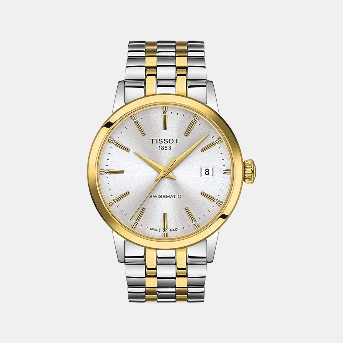 Tissot T1294072203101 Silver Dial 42 mm Men’s Swiss Automatic Classic Dream Swissmatic Watch – Two-Tone Stainless Steel & Yellow Gold PVD Bracelet, Sapphire Crystal