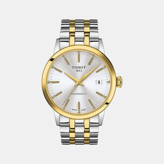 Tissot T1294072203101 Silver Dial 42 mm Men’s Swiss Automatic Classic Dream Swissmatic Watch – Two-Tone Stainless Steel & Yellow Gold PVD Bracelet, Sapphire Crystal
