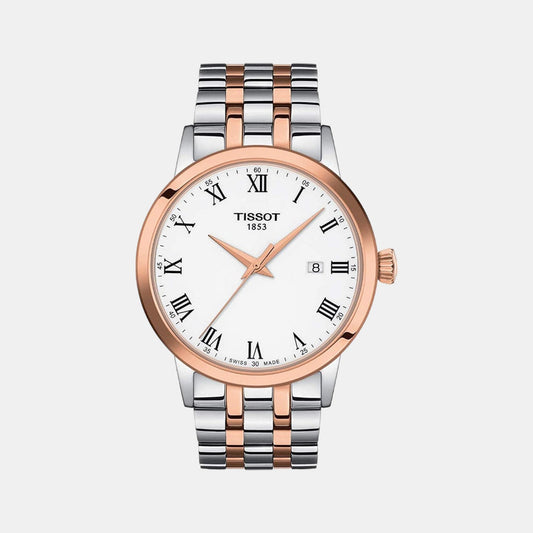 Tissot T1294102201300 White Dial 42 mm Men’s Swiss Quartz Classic Dream Watch – Two‑Tone Stainless Steel & Rose Gold PVD Bracelet, Sapphire Crystal