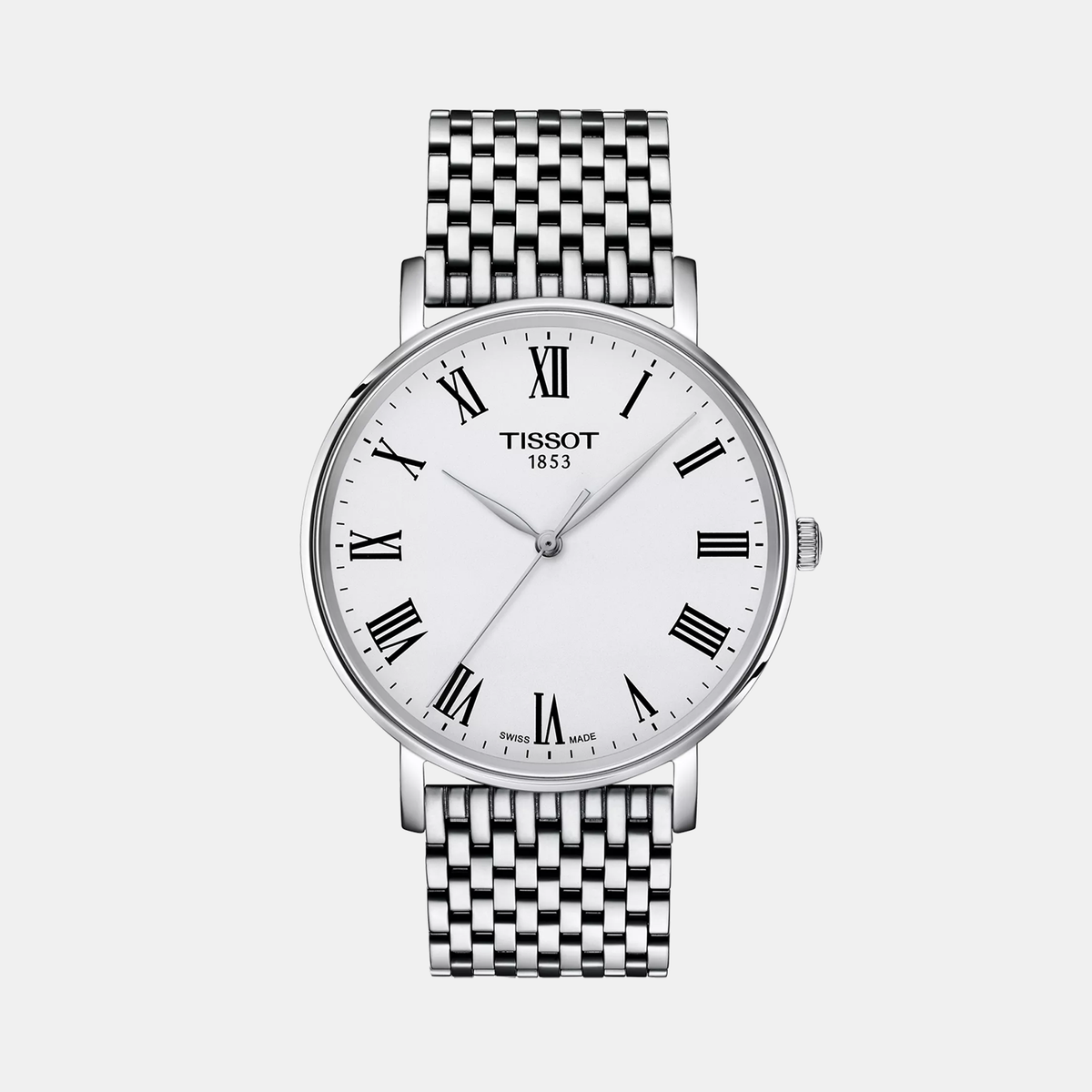Tissot T1434101103300 Everytime Men’s Swiss Quartz Analog White Dial Stainless Steel Watch