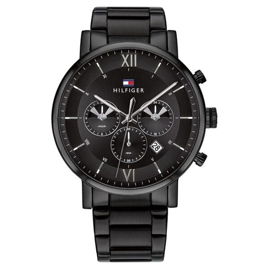 Tommy Hilfiger NETH1710410 Men Black Dial Stainless-Steel Strap Quartz Watch