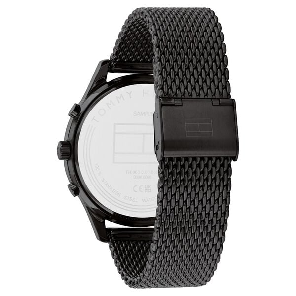 Tommy Hilfiger NETH1710505 Analog Quartz Men’s Watch with Black Dial and Black Stainless Steel Mesh Strap
