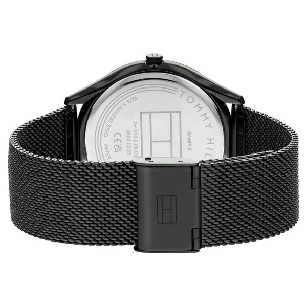 Tommy Hilfiger NTTH1710513 Men Analog Quartz Black Dial Stainless Steel Mesh Strap Watch