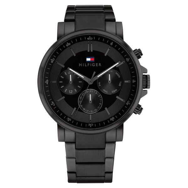 Tommy Hilfiger NETH1710590 Analog Quartz Men’s Watch with Black Dial and Black Stainless Steel Strap