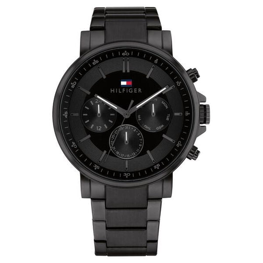 Tommy Hilfiger NETH1710590 Analog Quartz Men’s Watch with Black Dial and Black Stainless Steel Strap