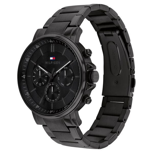Tommy Hilfiger NETH1710590 Analog Quartz Men’s Watch with Black Dial and Black Stainless Steel Strap