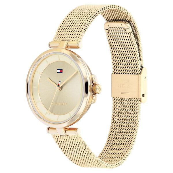 Tommy Hilfiger NETH1782362 Analog Quartz Women’s Watch with Beige Dial and Two-Tone Stainless Steel Strap
