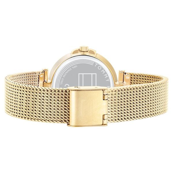 Tommy Hilfiger NETH1782362 Analog Quartz Women’s Watch with Beige Dial and Two-Tone Stainless Steel Strap