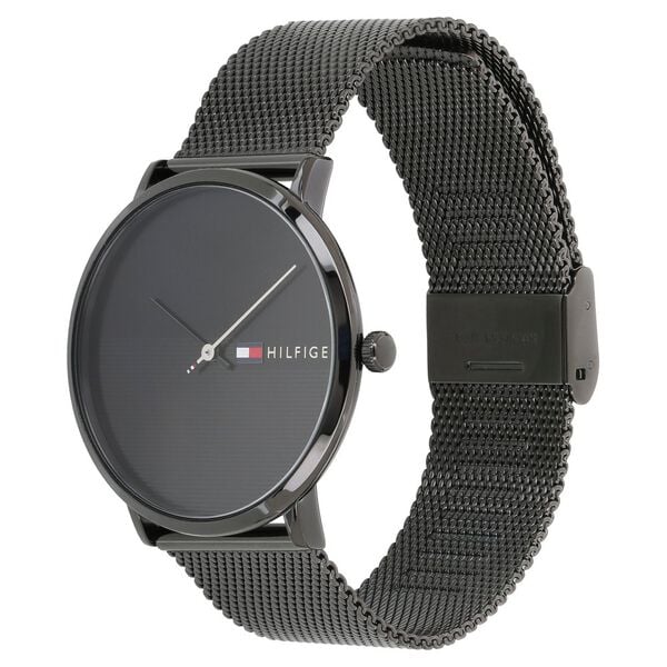 Tommy Hilfiger TH1791464 Men's Analog Watch Black Dial Black Metal Strap Men’s Watch