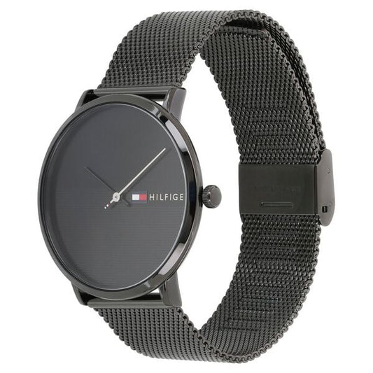 Tommy Hilfiger TH1791464 Men's Analog Watch Black Dial Black Metal Strap Men’s Watch