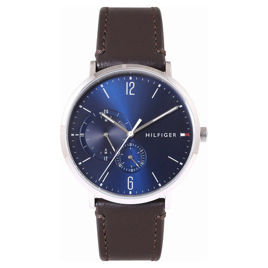 Tommy Hilfiger NCTH1791508W Brooklyn Men's Blue Dial Brown Leather Multifunction Watch