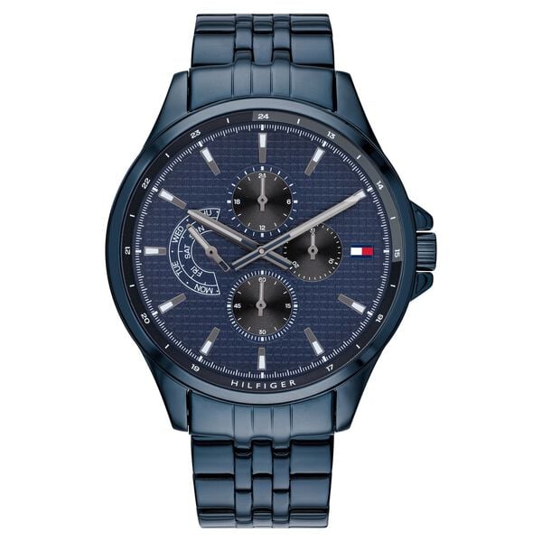 Tommy Hilfiger NETH1791618 Analog Quartz Men’s Watch with Blue Dial and Blue Stainless Steel Strap