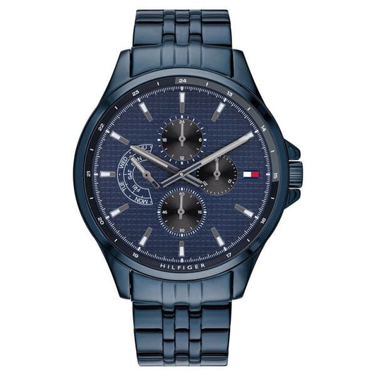 Tommy Hilfiger NETH1791618 Analog Quartz Men’s Watch with Blue Dial and Blue Stainless Steel Strap