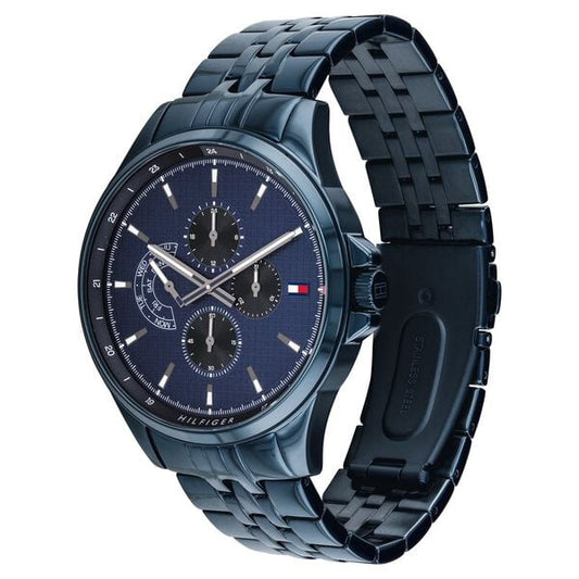 Tommy Hilfiger NETH1791618 Analog Quartz Men’s Watch with Blue Dial and Blue Stainless Steel Strap