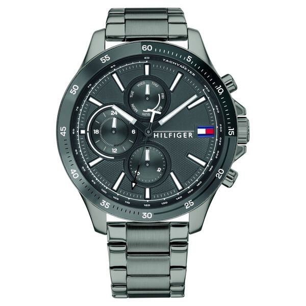 Tommy Hilfiger NETH1791719 Quartz Multifunction Grey Dial Stainless Steel Strap Watch for Men