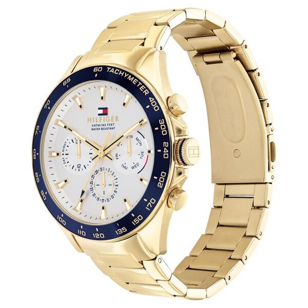 Tommy Hilfiger NETH1791969W Chronograph Stainless Steel Watch – Silver/Gold Two-Tone Dial for Men, Analog Quartz