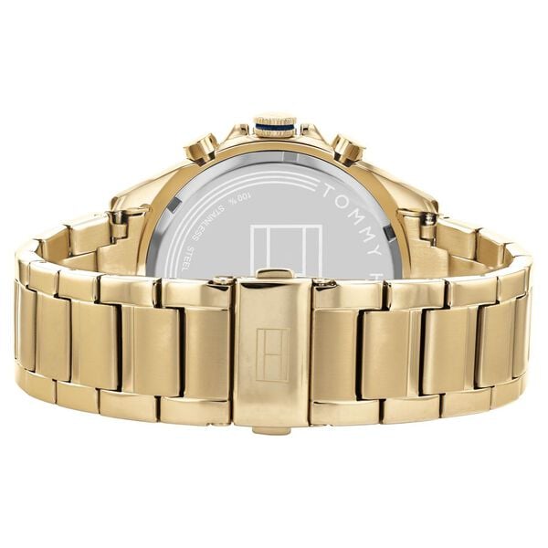 Tommy Hilfiger NETH1791969W Chronograph Stainless Steel Watch – Silver/Gold Two-Tone Dial for Men, Analog Quartz
