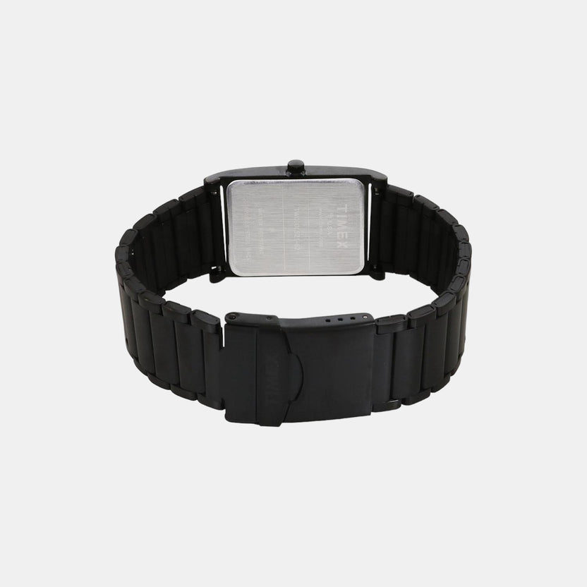 Timex TW000L521 Men Quartz Black Dial Stainless Steel Rectangle Watch