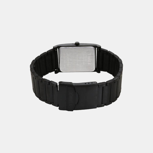 Timex TW000L521 Men Quartz Black Dial Stainless Steel Rectangle Watch