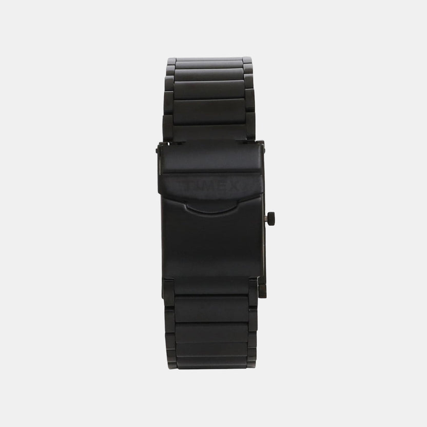 Timex TW000L521 Men Quartz Black Dial Stainless Steel Rectangle Watch