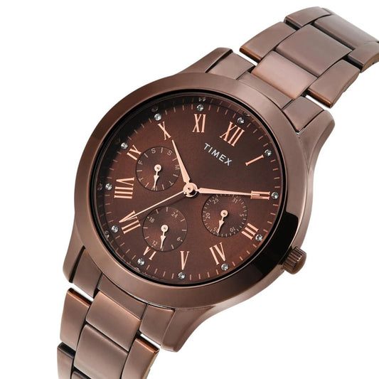 Timex TW000Q820 Women’s Brown Dial Quartz Multifunction Watch