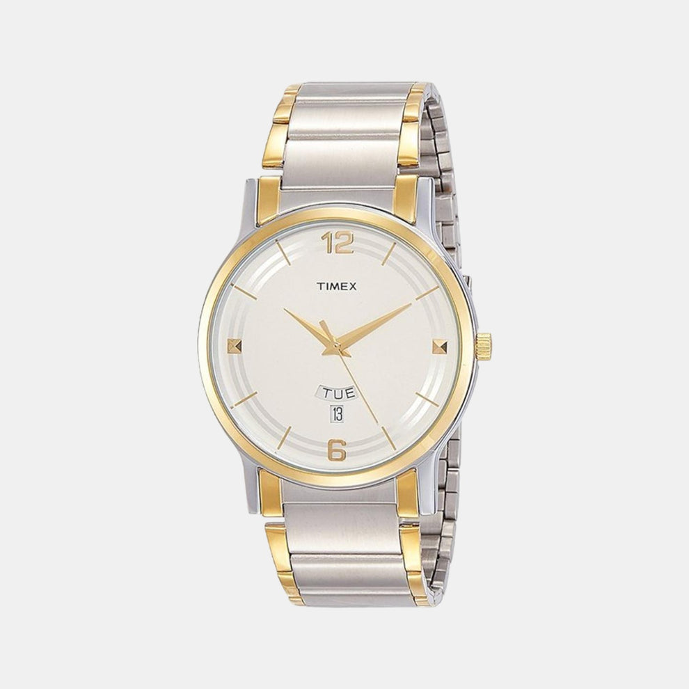 Timex TW000R424 Men’s White Dial Stainless Steel Classic Analog Quartz Watch
