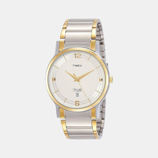 Timex TW000R424 Men’s White Dial Stainless Steel Classic Analog Quartz Watch