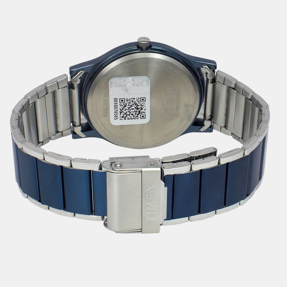 Timex TW000R466 Men’s Blue Dial Analog Watch with Stainless Steel Strap