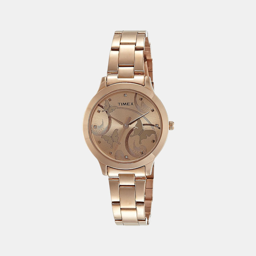 Timex TW000T610 Women Quartz Rose Gold Dial Stainless Steel Watch