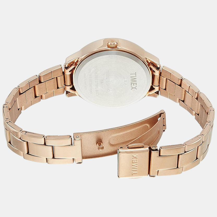 Timex TW000T610 Women Quartz Rose Gold Dial Stainless Steel Watch