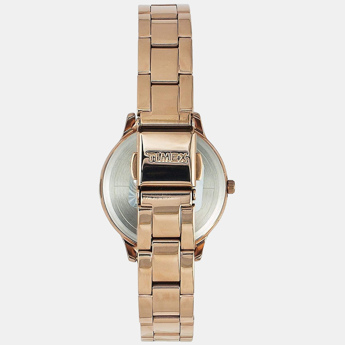 Timex TW000T631 Analog Quartz Watch for Women – Blue Dial, Rose Gold Stainless Steel Bracelet