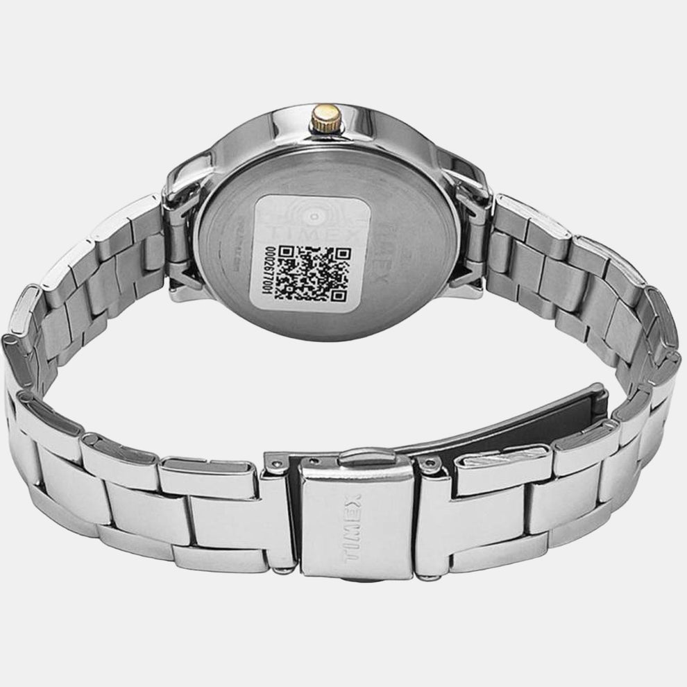 Timex TW000T634 Women Silver Stainless Steel Analog Watch | Elegant Classic