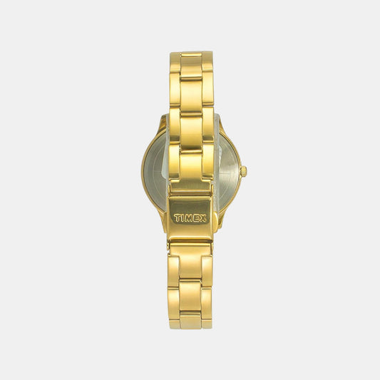 Timex TW000T635 Women’s Analog Quartz Watch Gold-Tone Stainless Steel Bracelet, Silver Dial