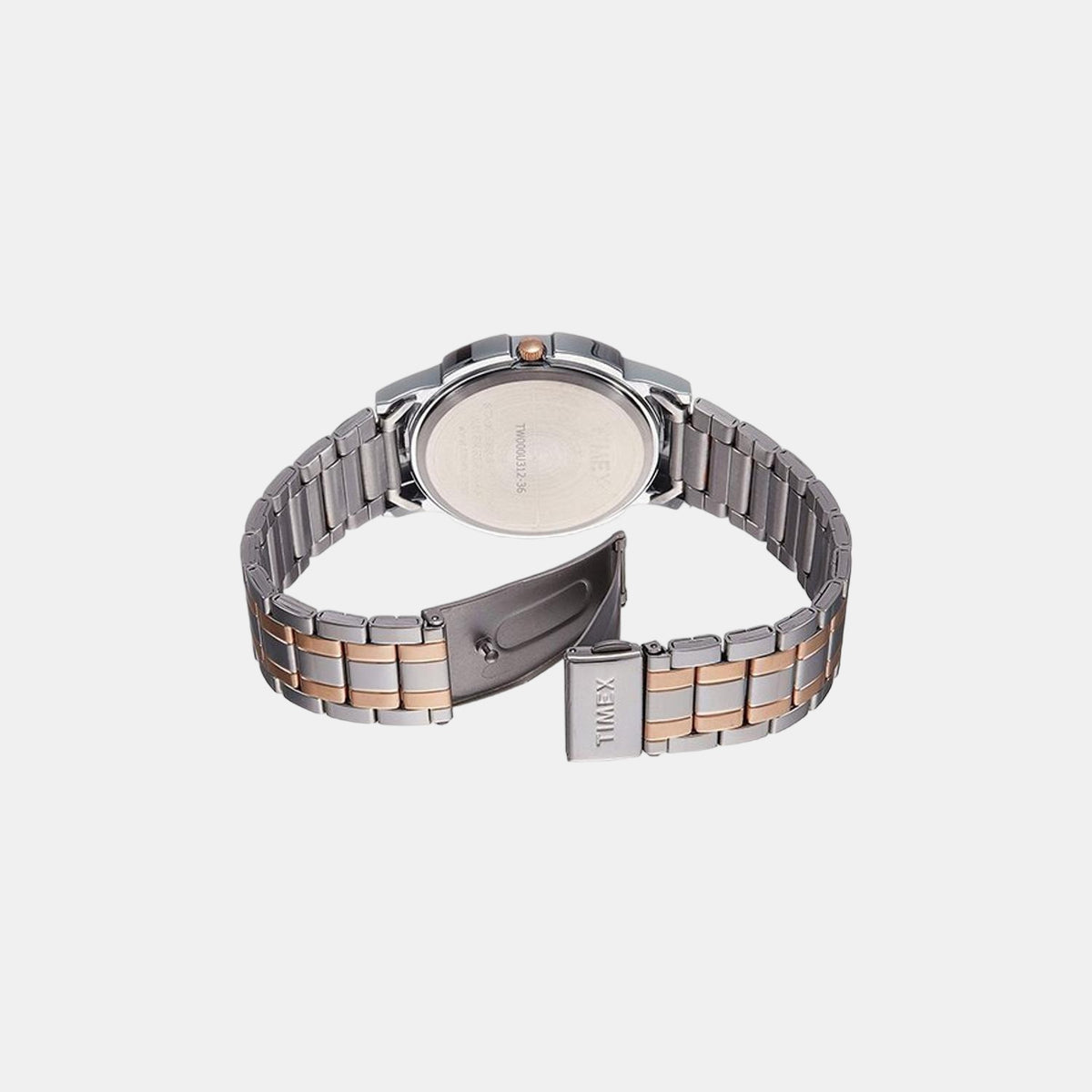 Timex TW000U312 Analog Quartz Watch for Men – Brown Dial, Two‑Tone Stainless Steel Bracelet