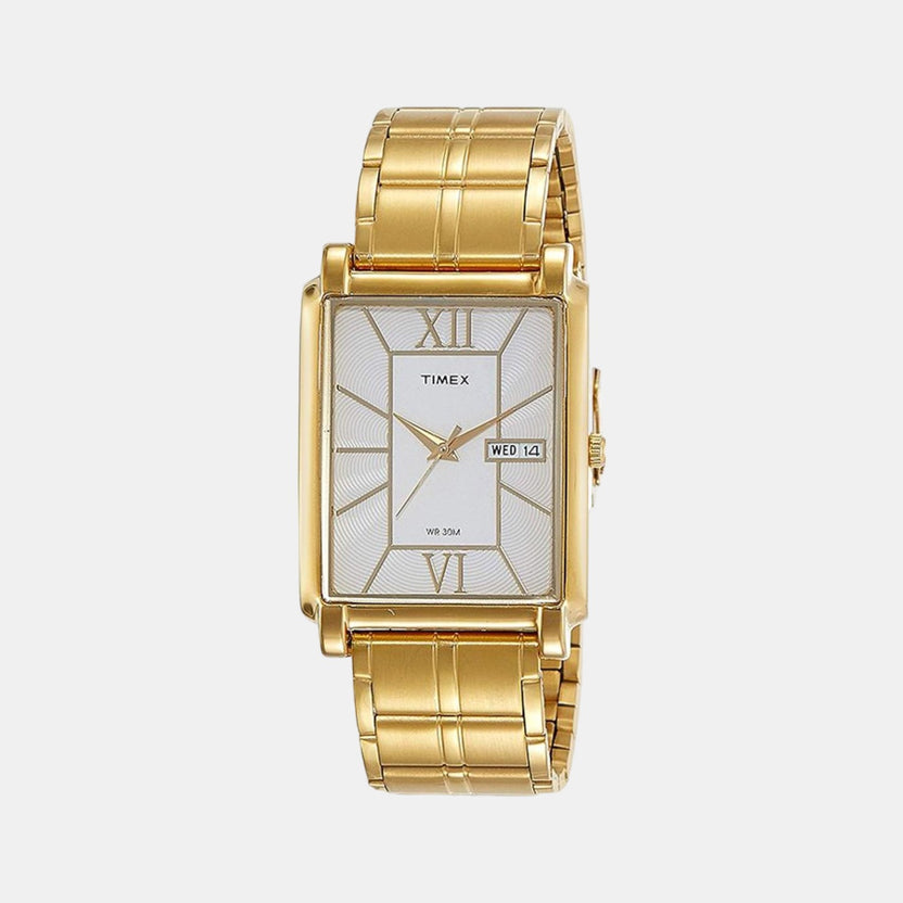 Timex TW000W905 Quartz Analog Silver Dial Rectangle Stainless Steel Strap Watch for Men