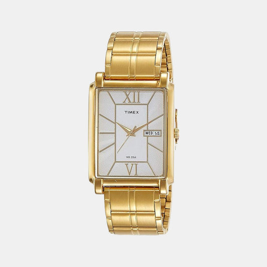 Timex TW000W905 Quartz Analog Silver Dial Rectangle Stainless Steel Strap Watch for Men
