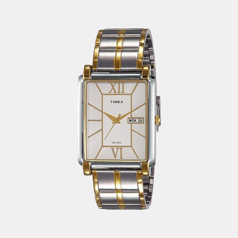 Timex TW000W908 Quartz Analog Silver Dial Two-Tone Stainless Steel Strap Watch for Men