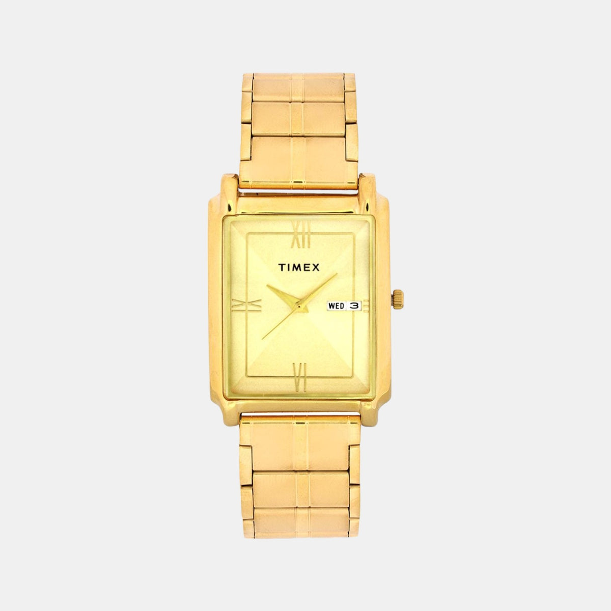 Timex TW000W910 Analog Quartz Watch for Men – Champagne Dial, Gold Stainless Steel Strap