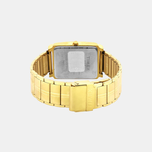 Timex TW000W910 Analog Quartz Watch for Men – Champagne Dial, Gold Stainless Steel Strap