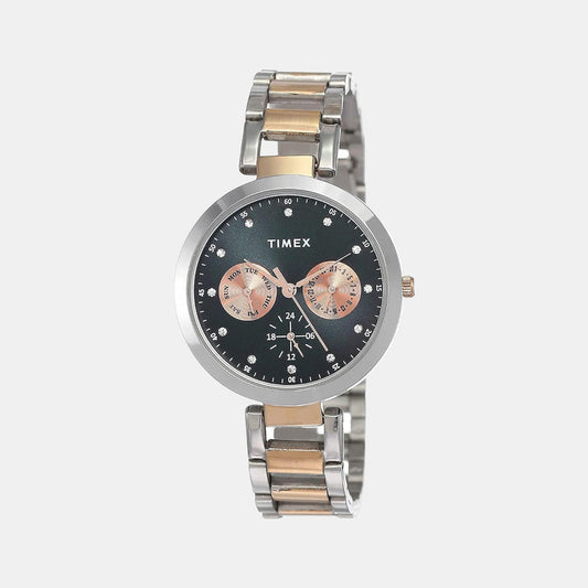 Timex TW000X210 Women Quartz Blue Dial Stainless Steel Multifunction Watch