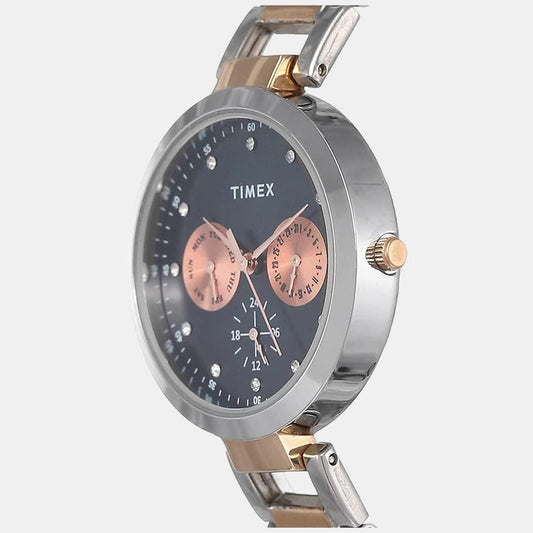 Timex TW000X210 Women Quartz Blue Dial Stainless Steel Multifunction Watch