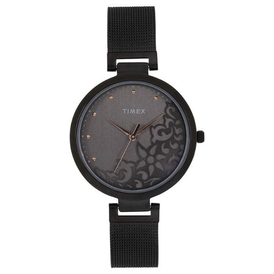 Timex TW000X221 Womens Grey Dial Black Mesh Analog Watch