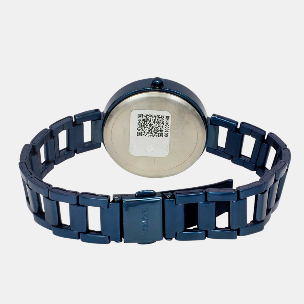 Timex TW000X268 Women’s Blue Dial Analog Watch with Stainless Steel Strap