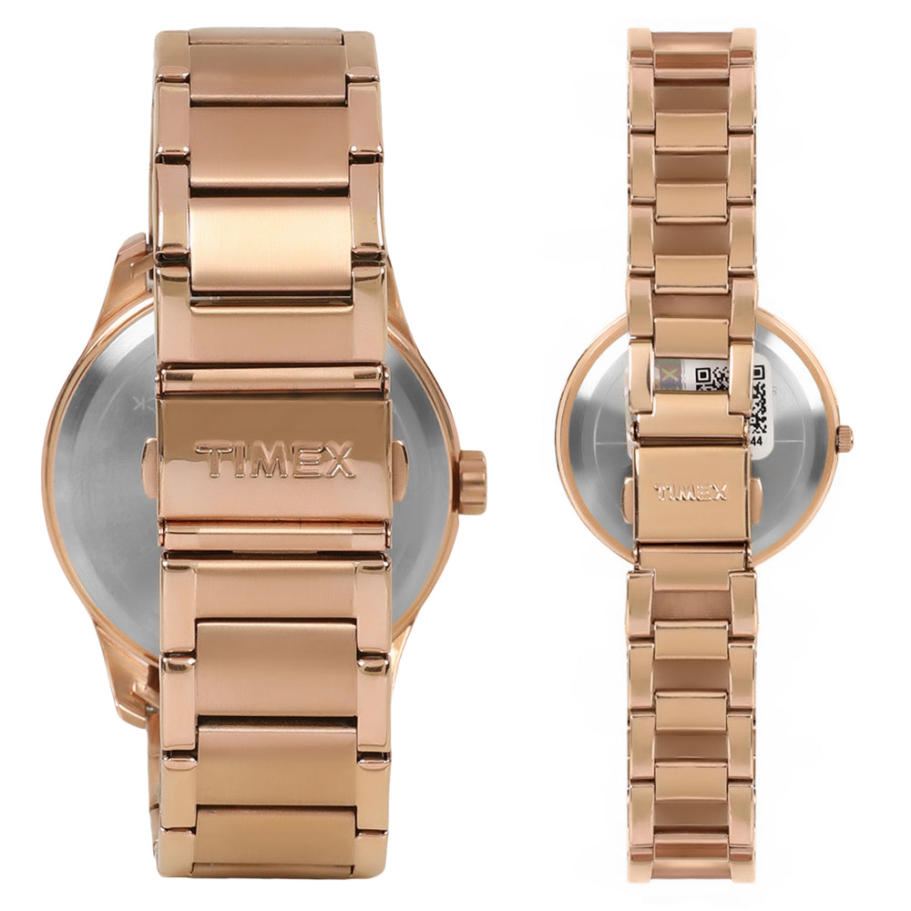 Timex TW00PR266 Rose‑Gold Dial Rose‑Gold Stainless Steel Watch Set