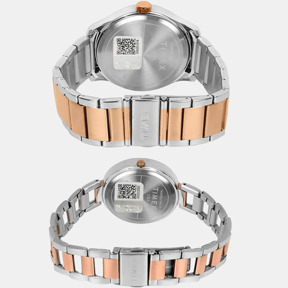 Timex TW00PR267 Blue‑Dial Rose‑Gold Stainless Steel Watch Set