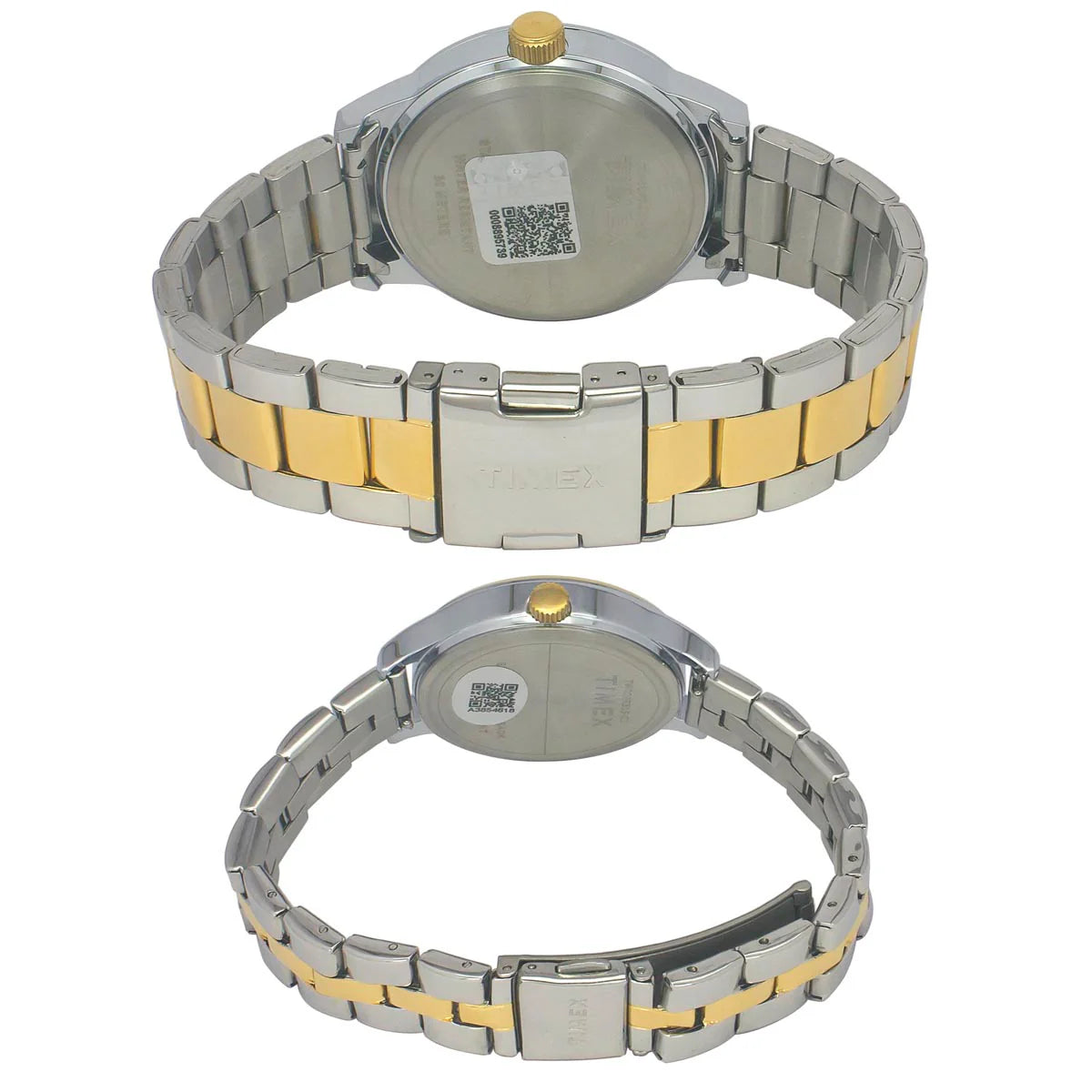 Timex 00PR315 Trendline Quartz Analog Green Dial Two-Tone Stainless Steel Couple Watch Set