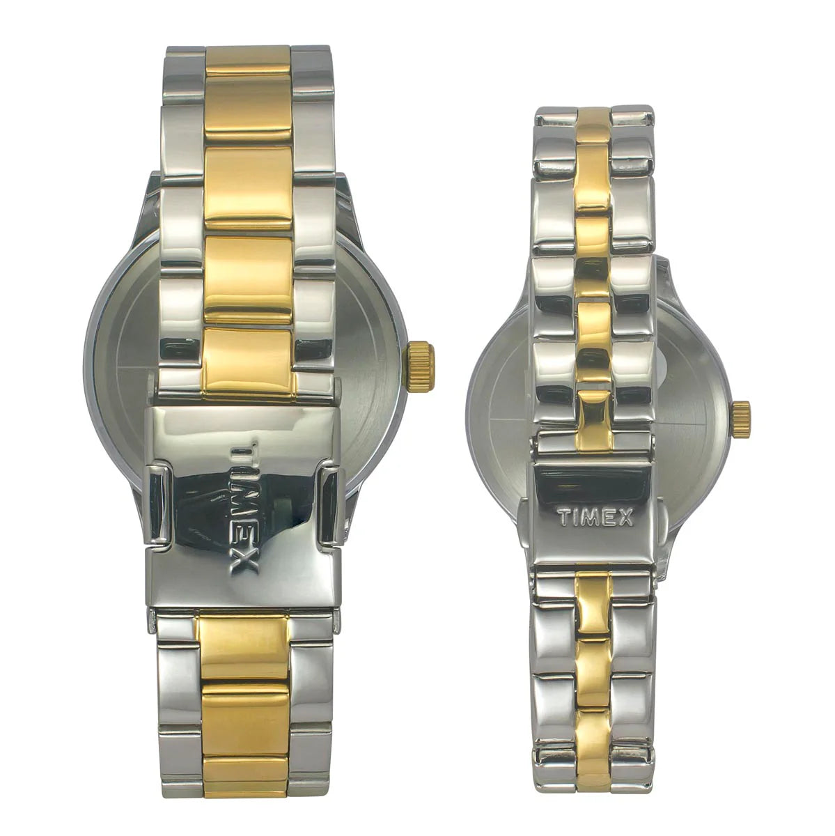 Timex 00PR315 Trendline Quartz Analog Green Dial Two-Tone Stainless Steel Couple Watch Set