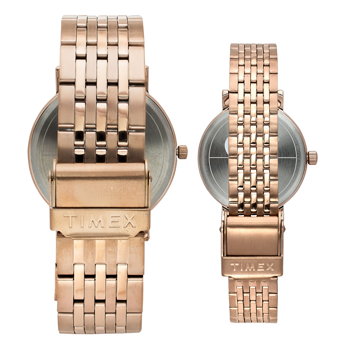 Timex TW00PR338 Couples’ Silver Dial Analog Watch with Stainless Steel Strap